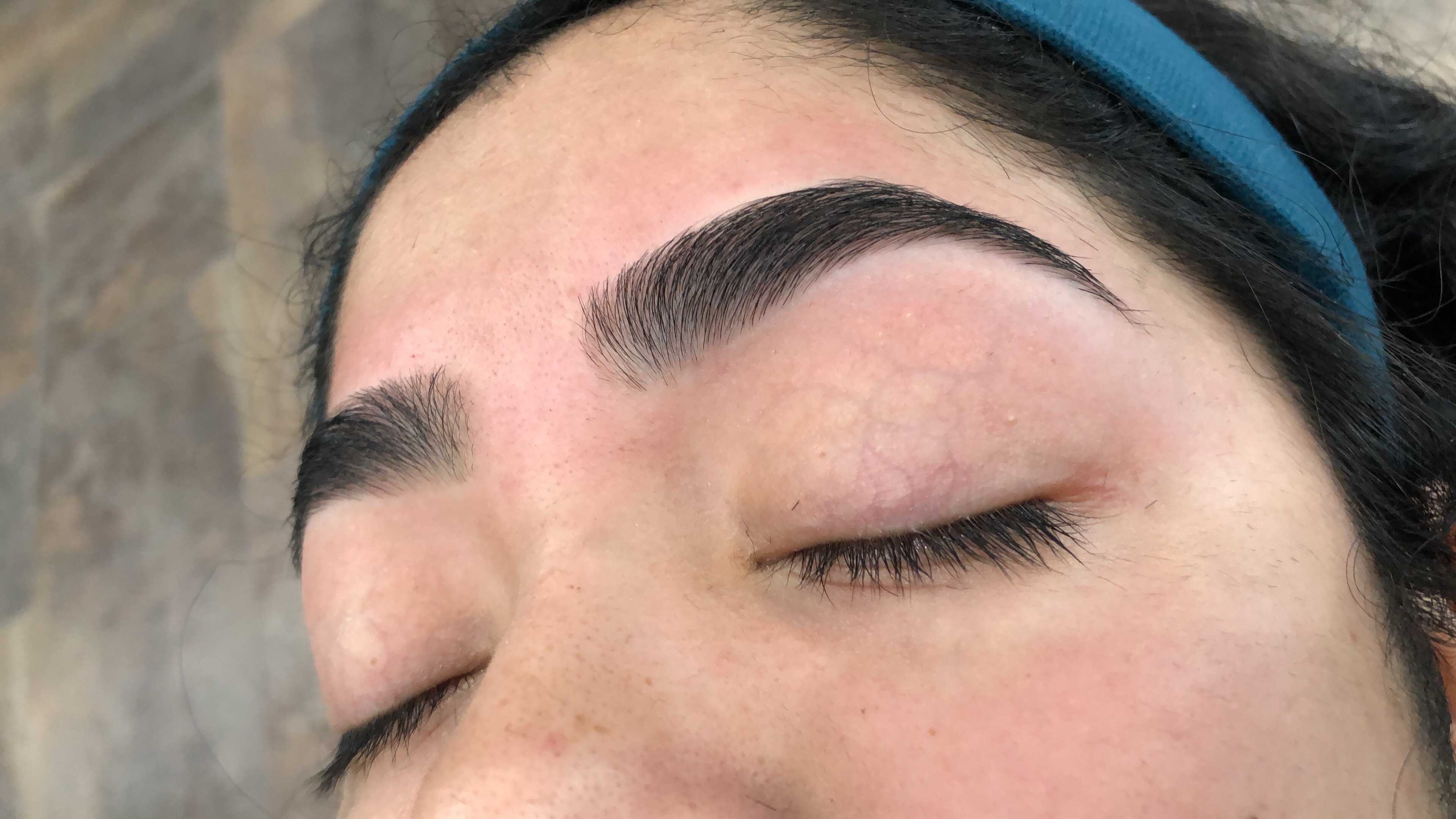 After eyebrow threading