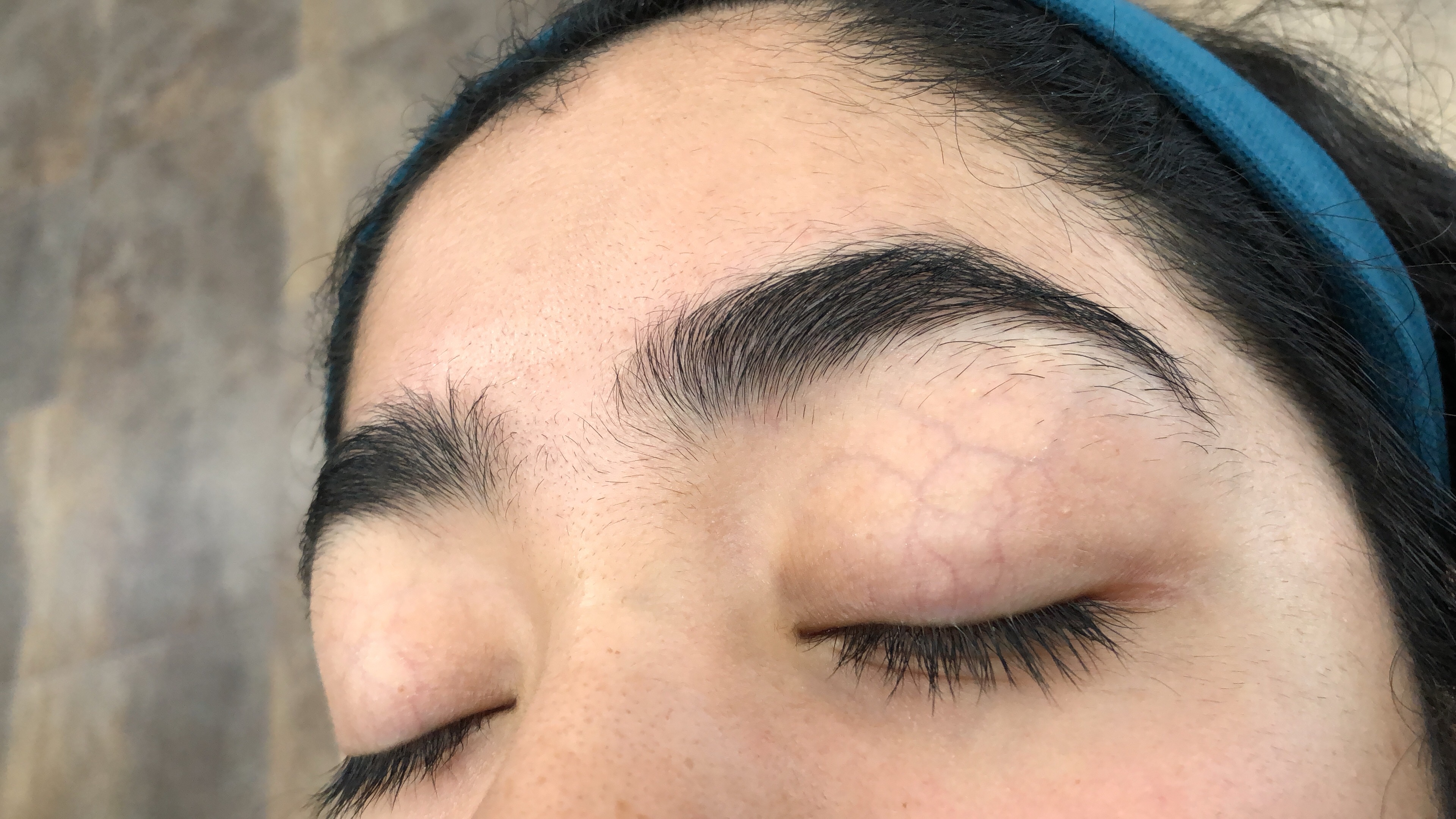 Before eyebrow threading