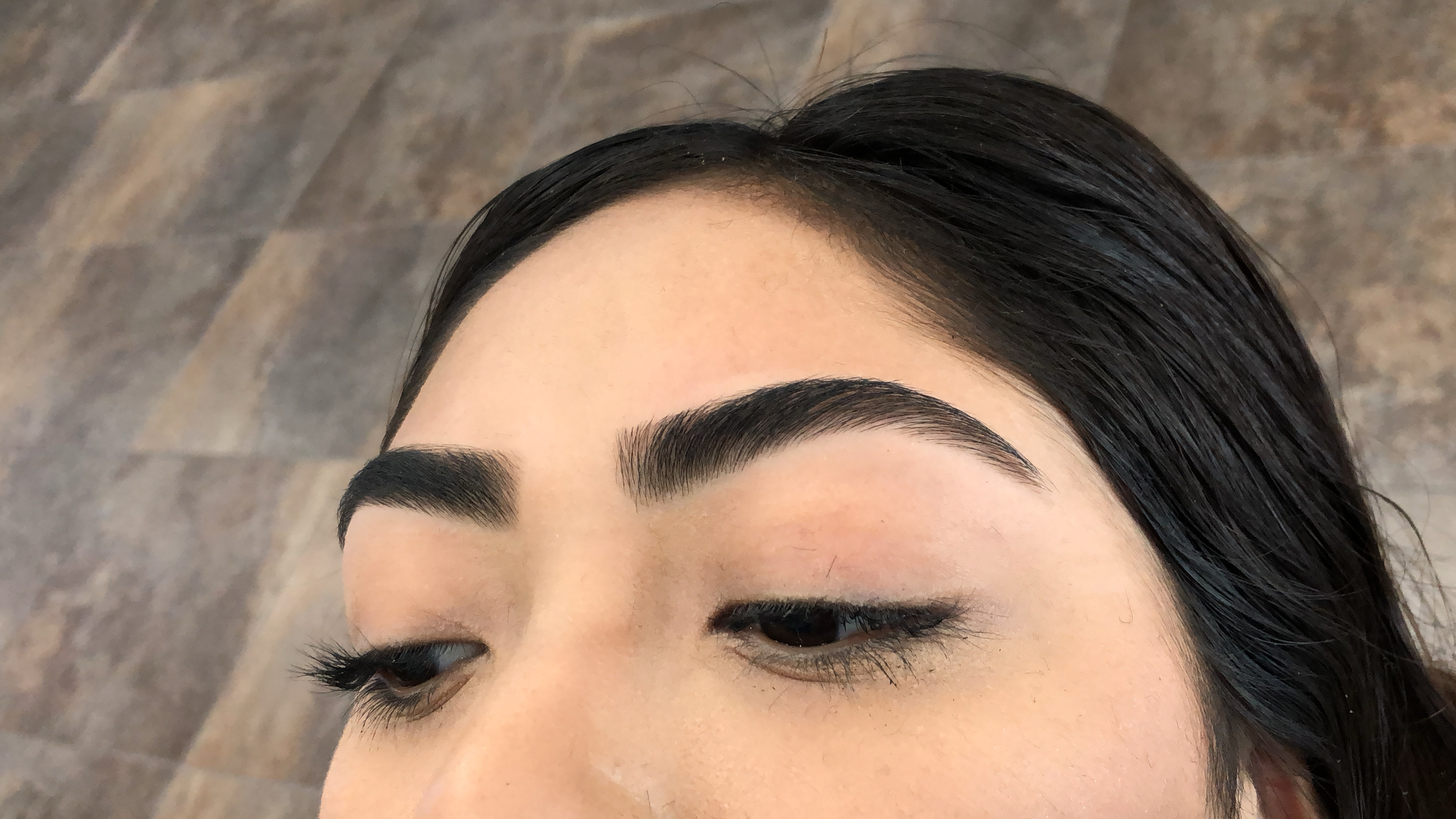 After eyebrow threading