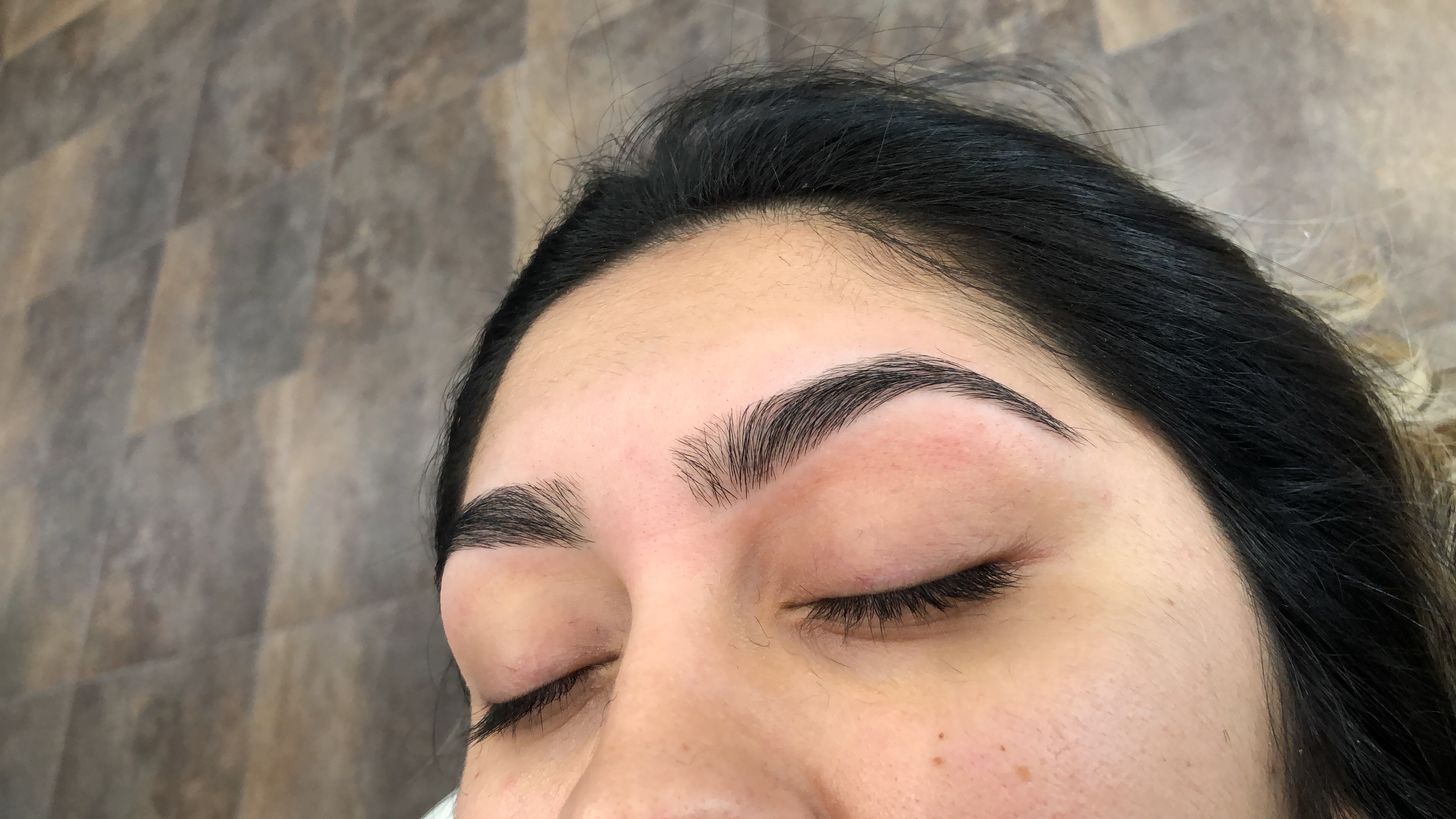 After eyebrow threading