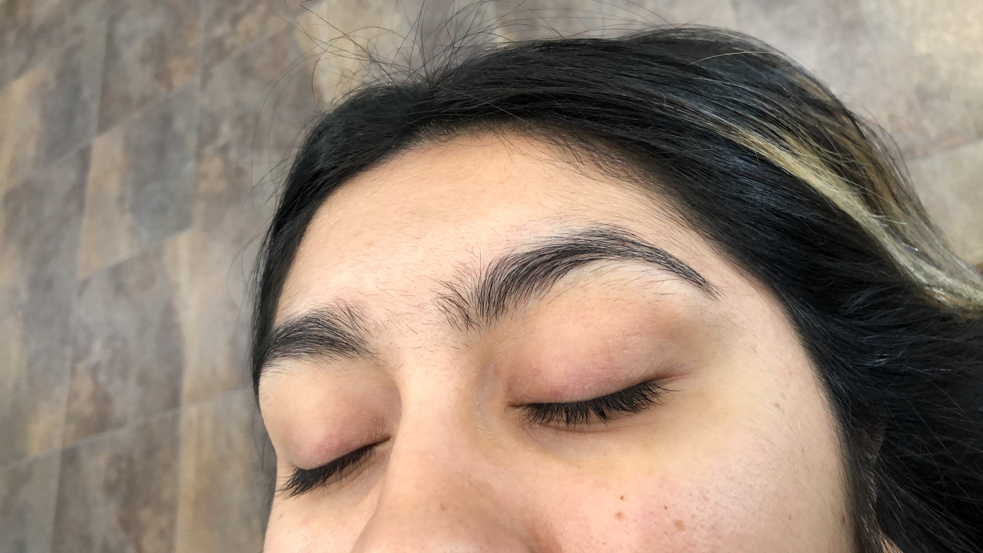 Before eyebrow threading